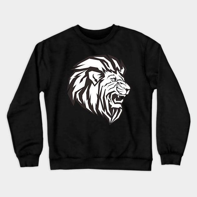 THE LION HEAD Crewneck Sweatshirt by beanbeardy